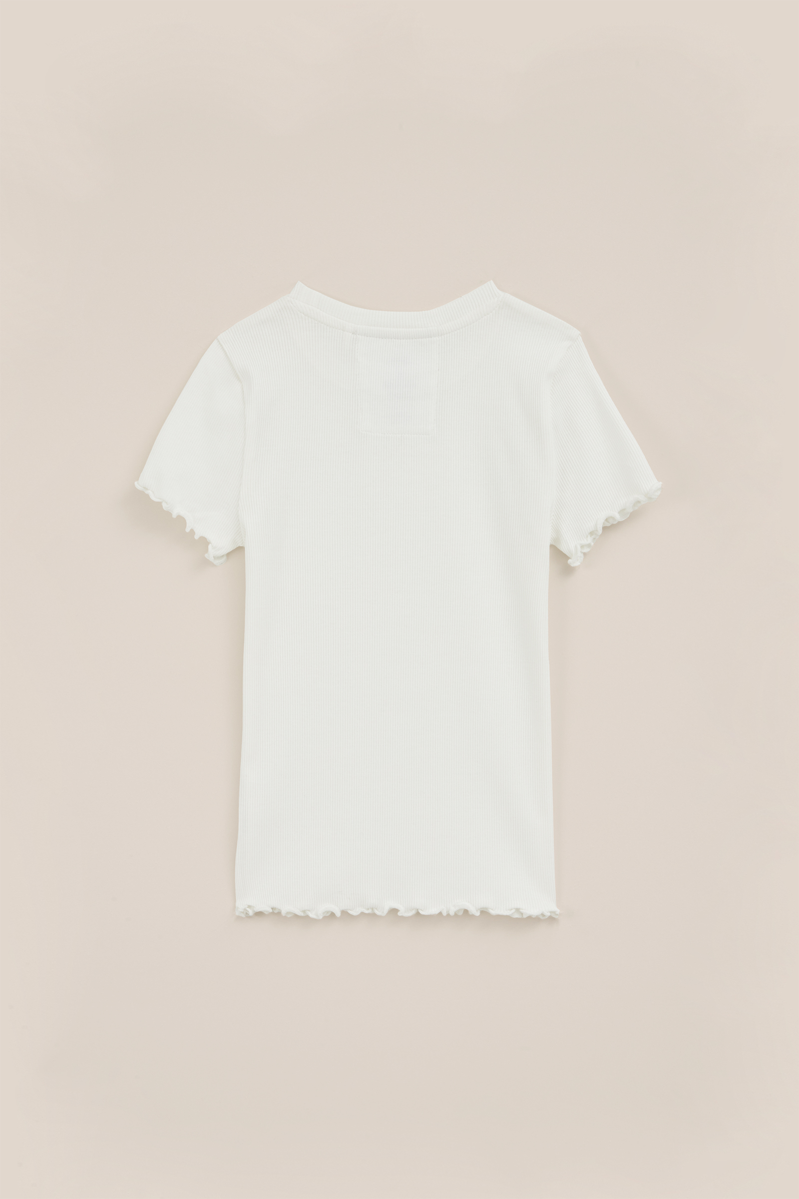 Meisjes T-shirt met ribstructuur WE Fashion Wit