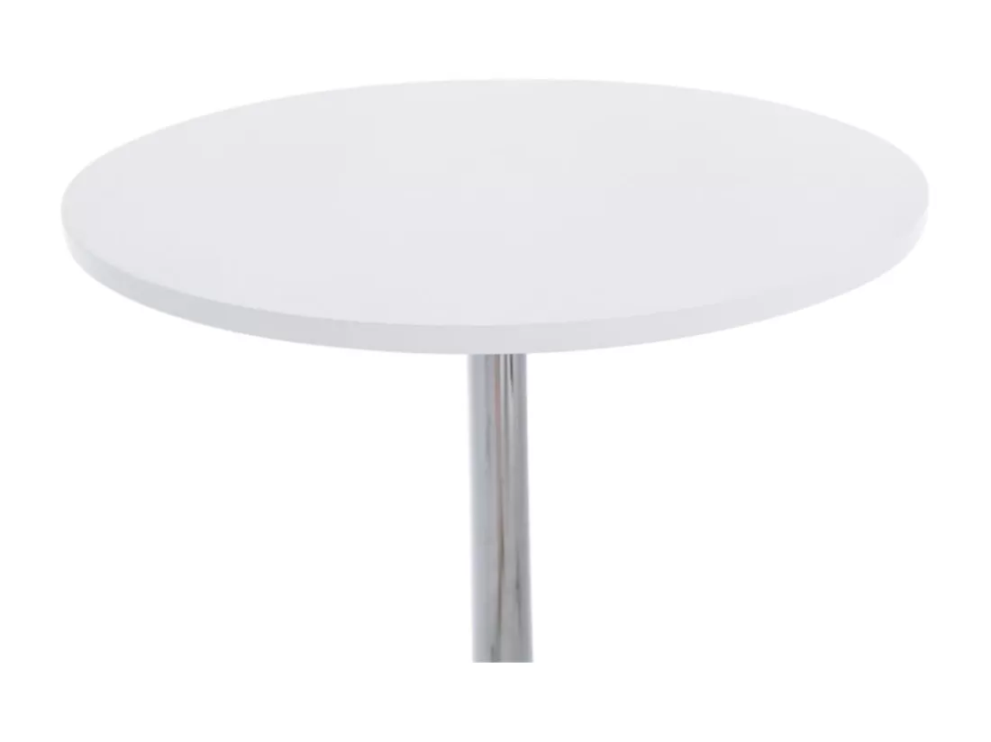 Lot de 2 Table haute de bar - rond Ø 60 cm - Bois - Blanc - rund