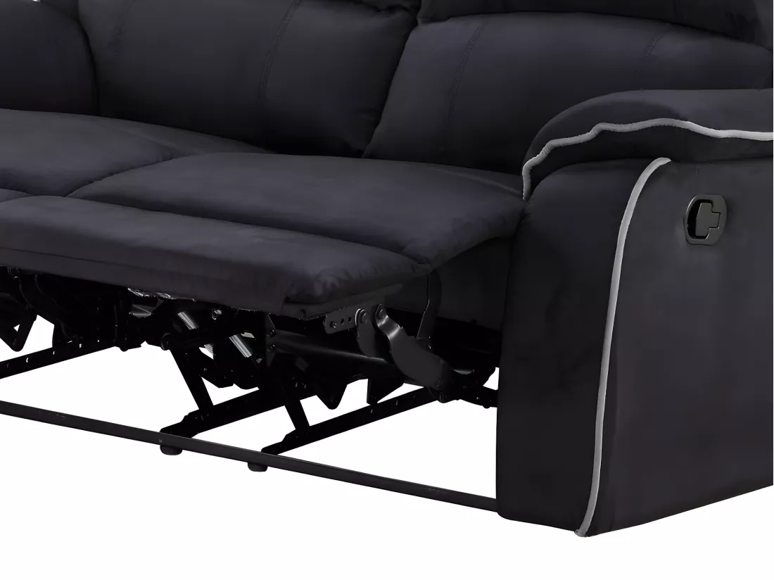 Canapés 3 places et 2 places relax en microfibre HERNANI - Noir