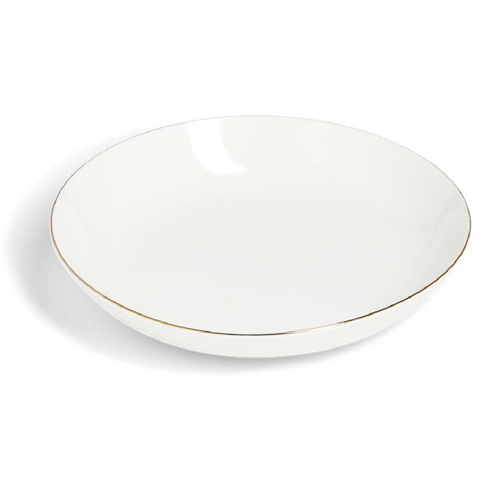 Coupelle ronde blanc et doré Ø20cm porcelaine