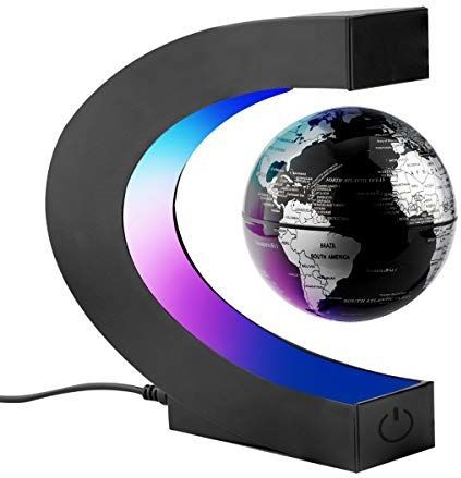 Surplex - Magnetische Zwevende Wereldbol - Creatieve C Vorm - LED-kleurenverlichting - Voor Thuiskantoor Bureau Decoratie