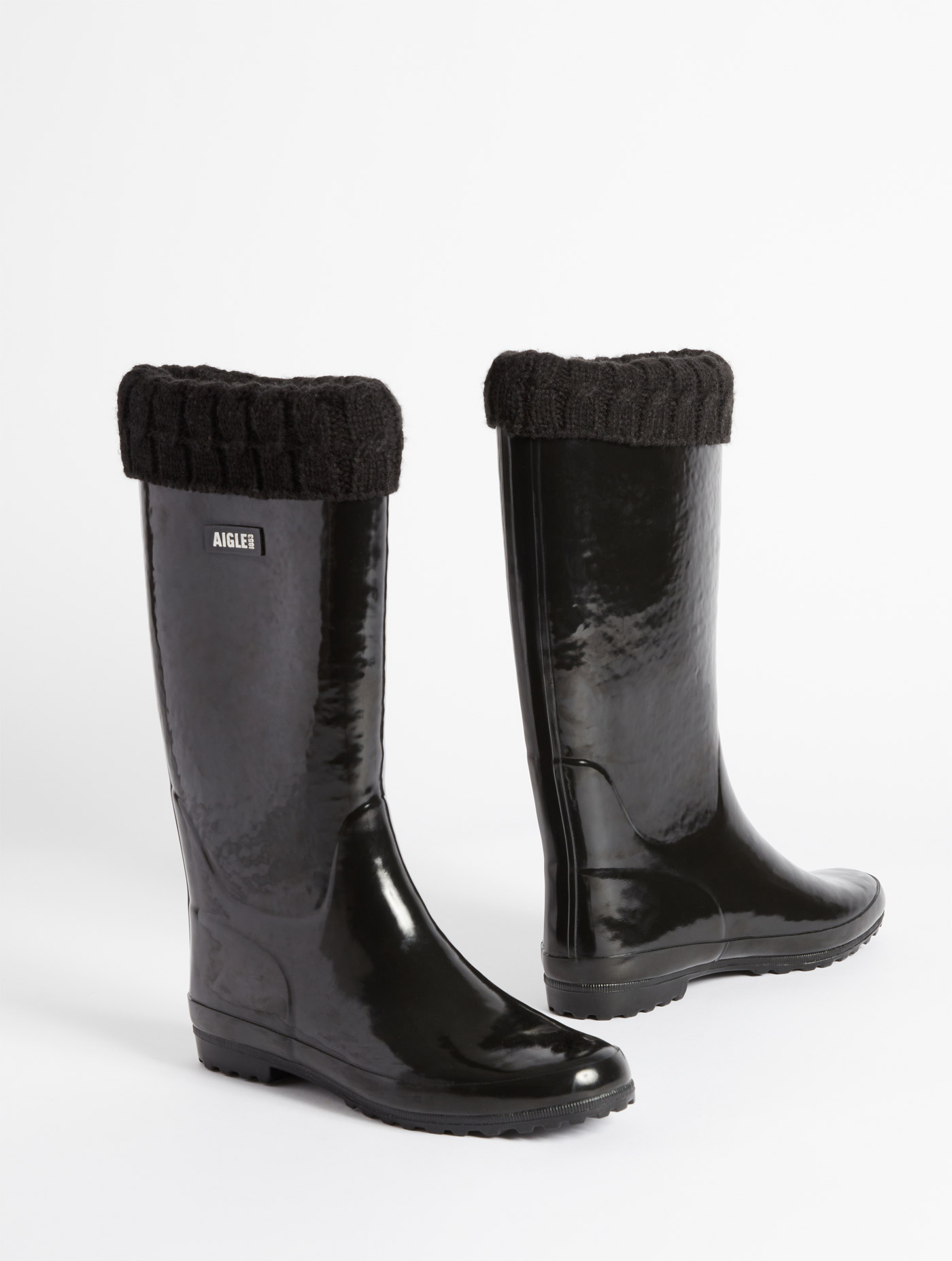 La botte de pluie vernie, en version fourrée NOIR