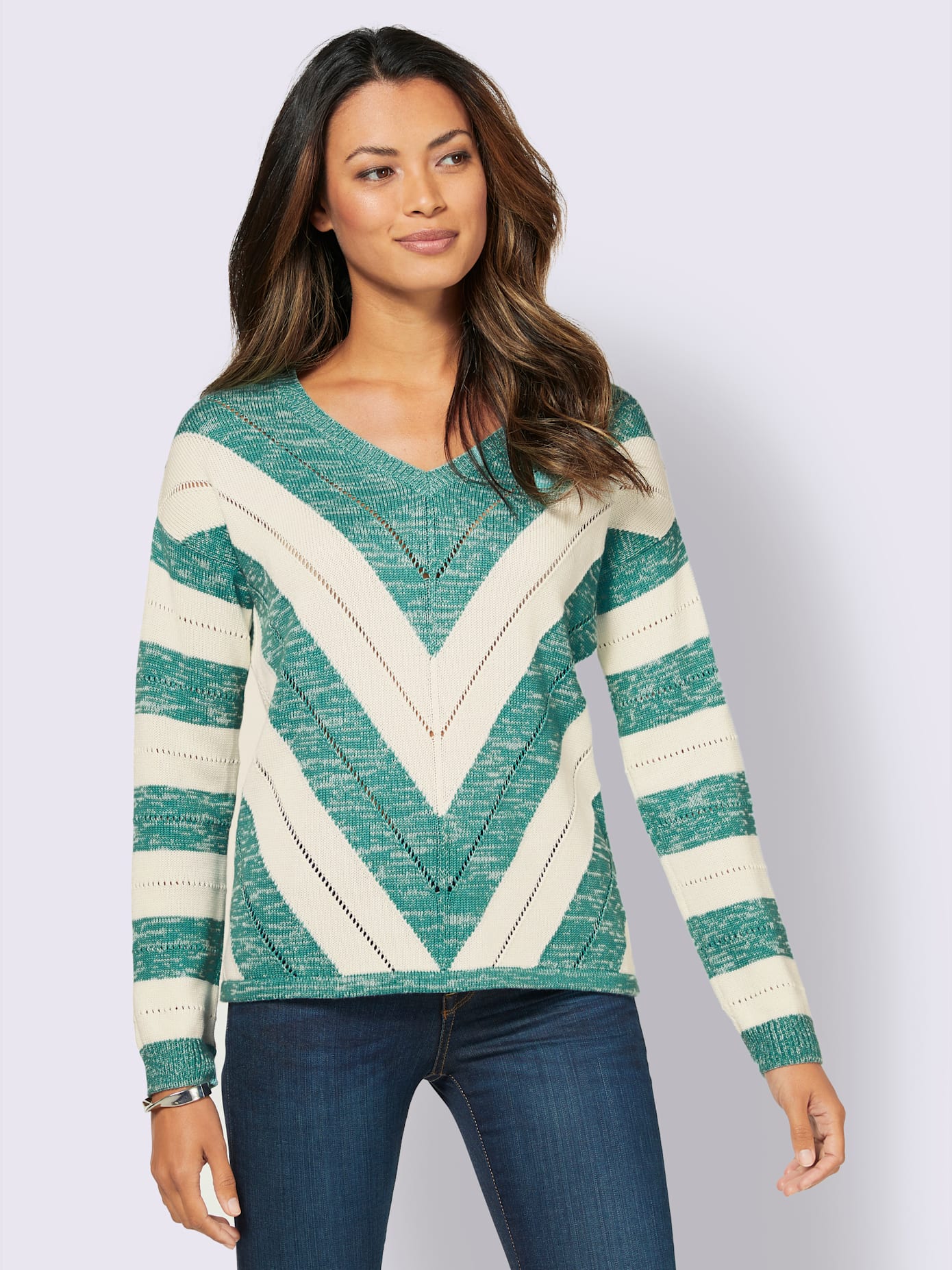 Pull ajouré 55% coton
