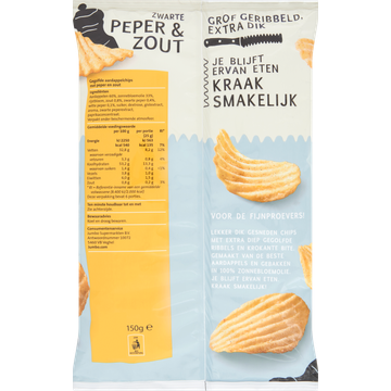 Jumbo Chips Zwarte Peper & Zout Ribbel 150 g