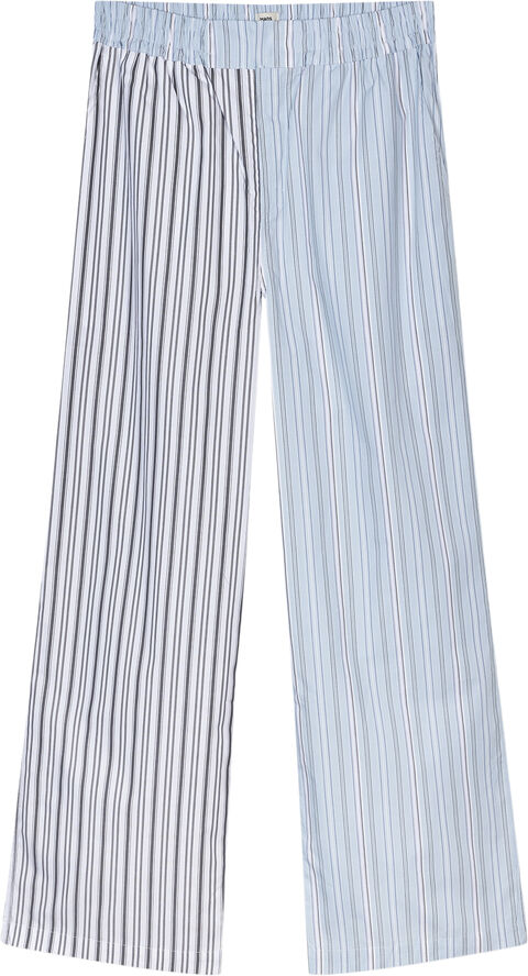 Mads Nørgaard - Copenhagen Yarpo Dagur Pants Block Blå og hvis med striber