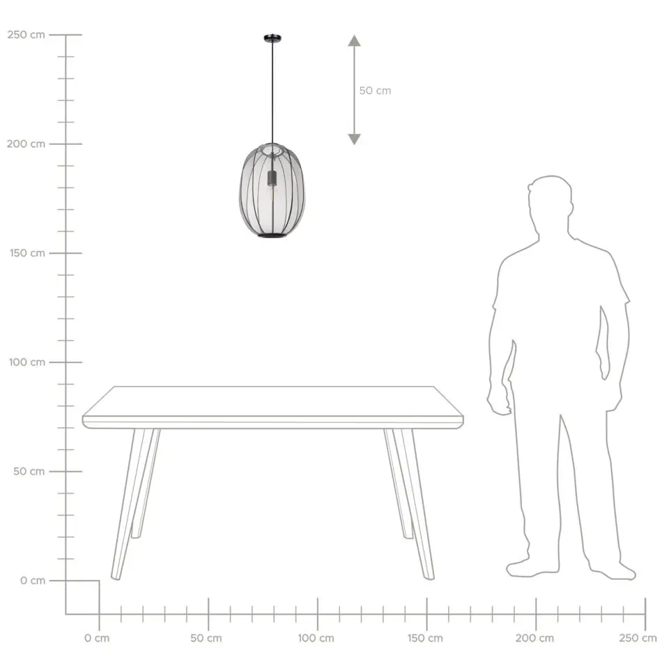 PADAMO - Hanglamp - Zwart - Nylon