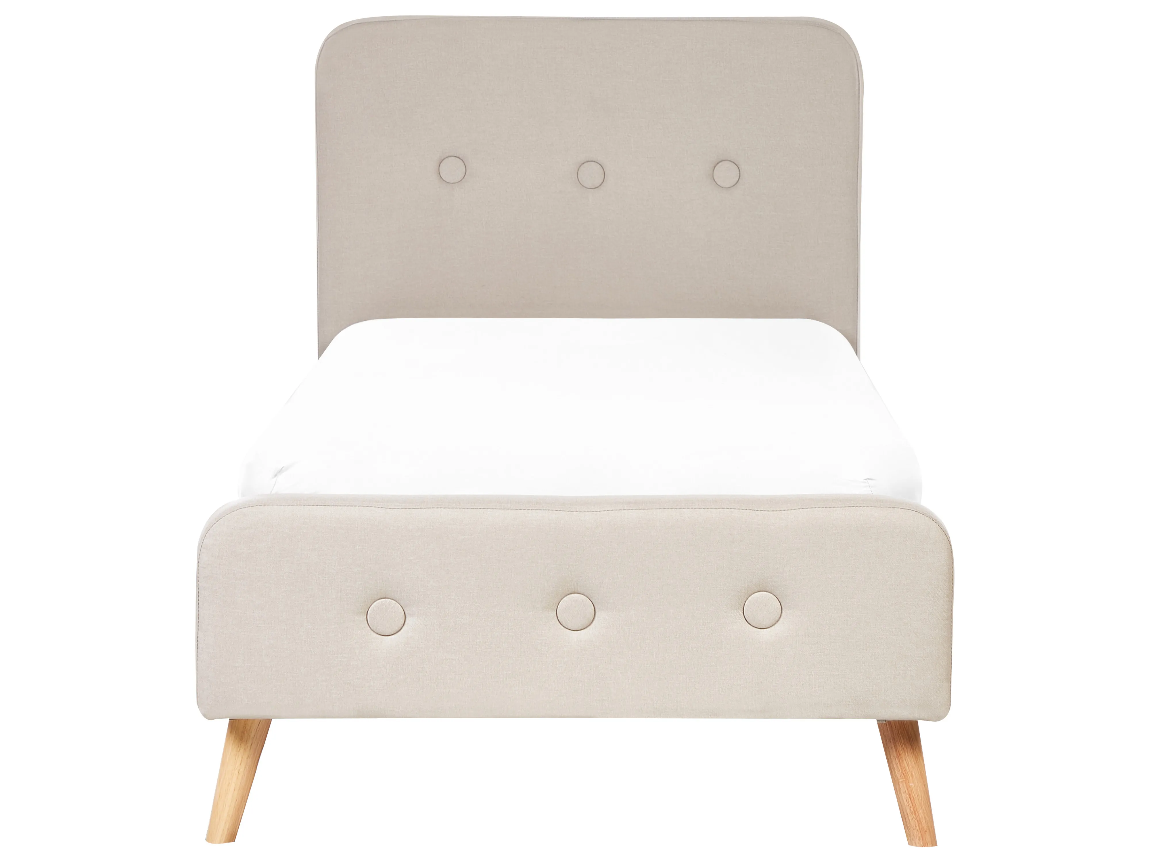 Bed Kunstlinnen RENNES 90 x 200 cm Lichtbeige