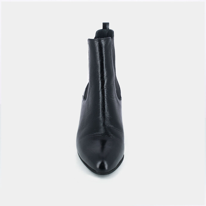 Bottines à talons  en cuir vieilli noir