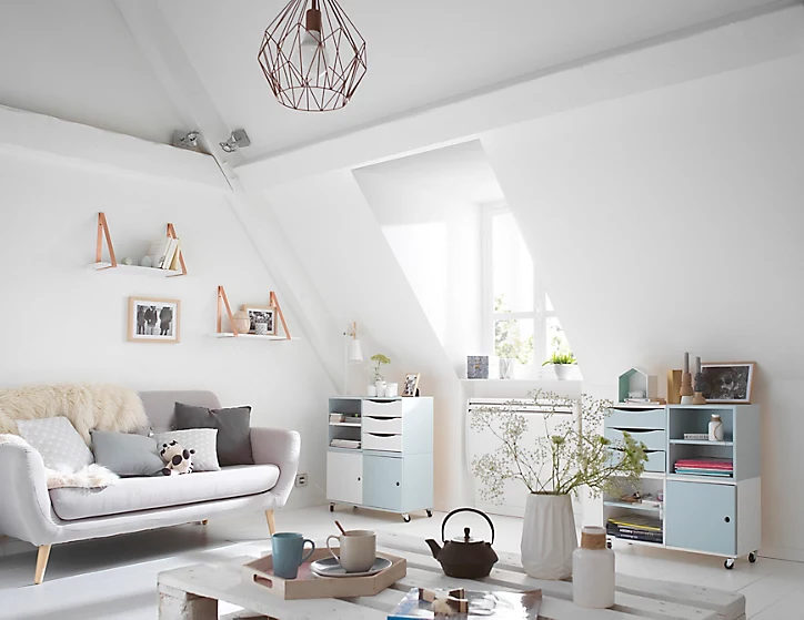 Peinture murs et plafonds en phase aqueuse Dulux Valentine satin blanc 10L +20% gratuit