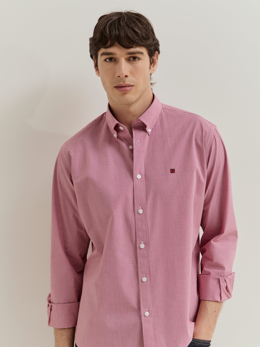 Camisa regular fit com micropadrão