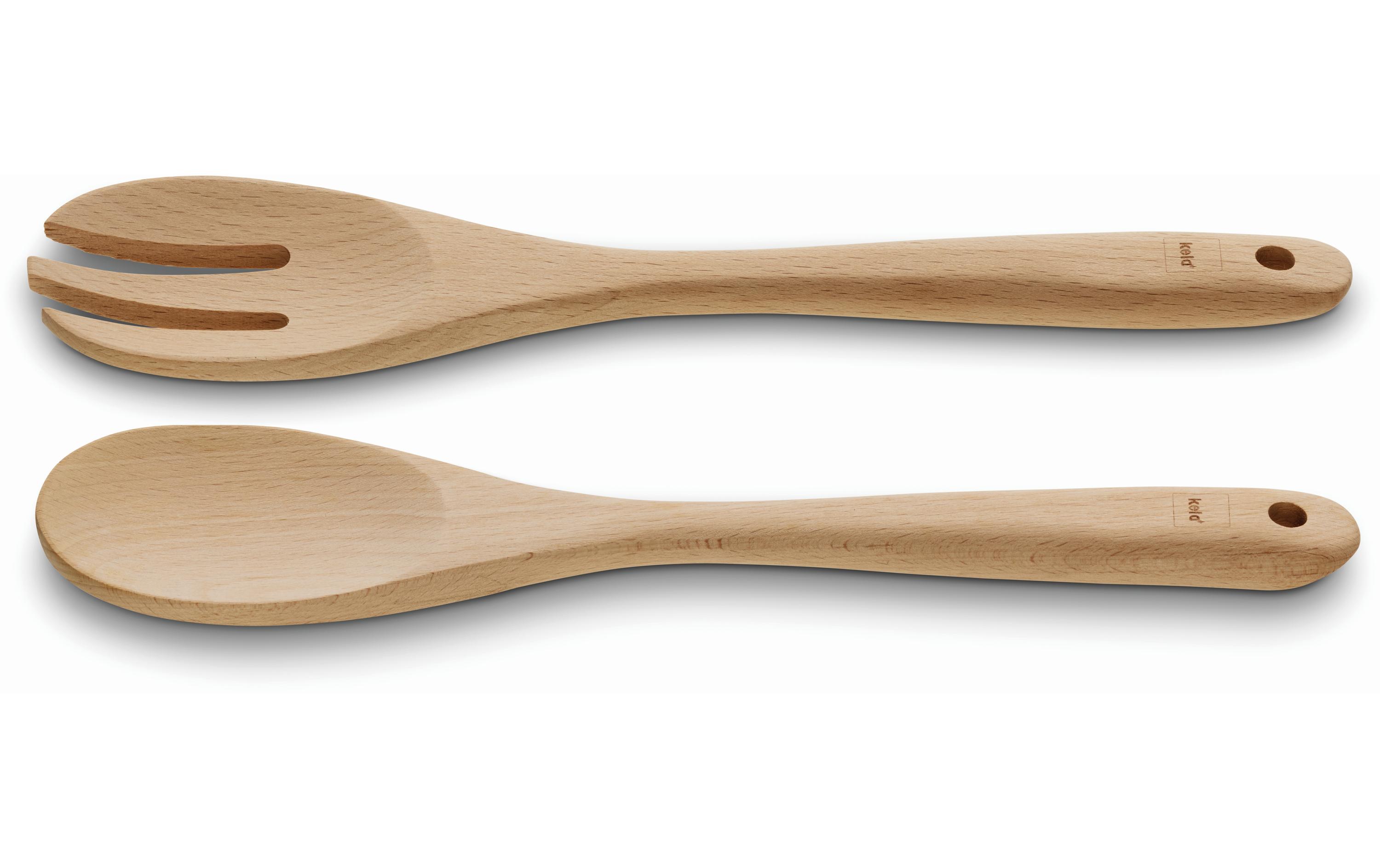 Salatbesteck Calla HellbraunSalatbesteck Set aus Buchenholz