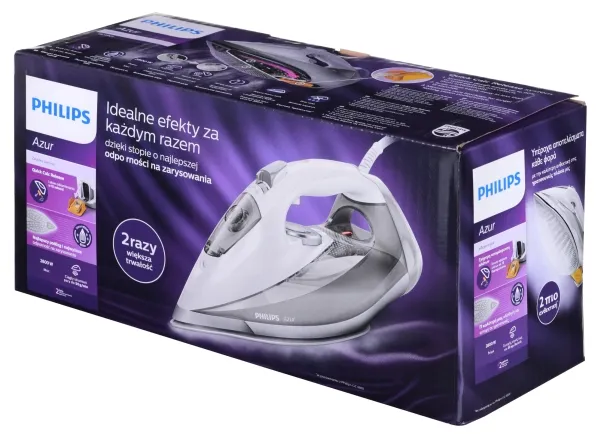 [OUTLET] - Philips Azur GC4901 - Dampstrygejern med automatisk afbrydelse - såleplade: SteamGlide Elite - 2800 W