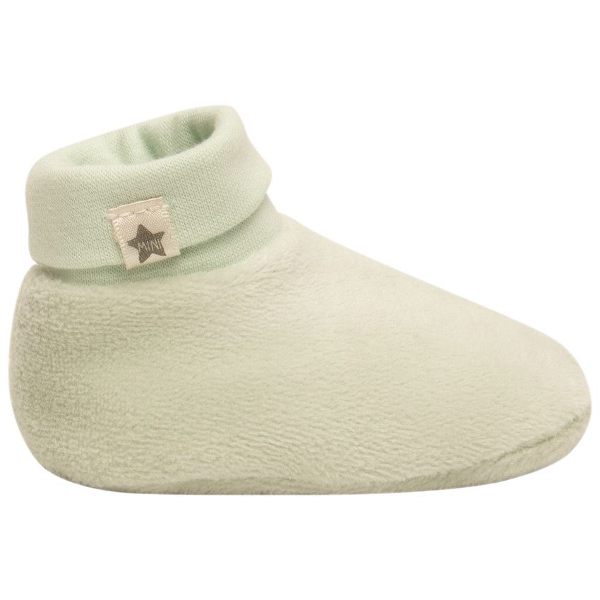 Chaussons en velours avec col ajustable pour bébé garçon - Vert