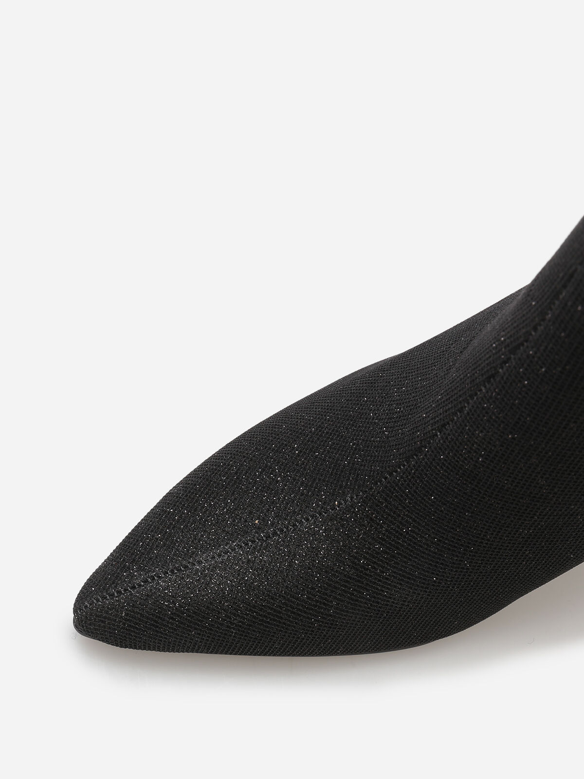Bottines pailletées à bout pointu- Noir