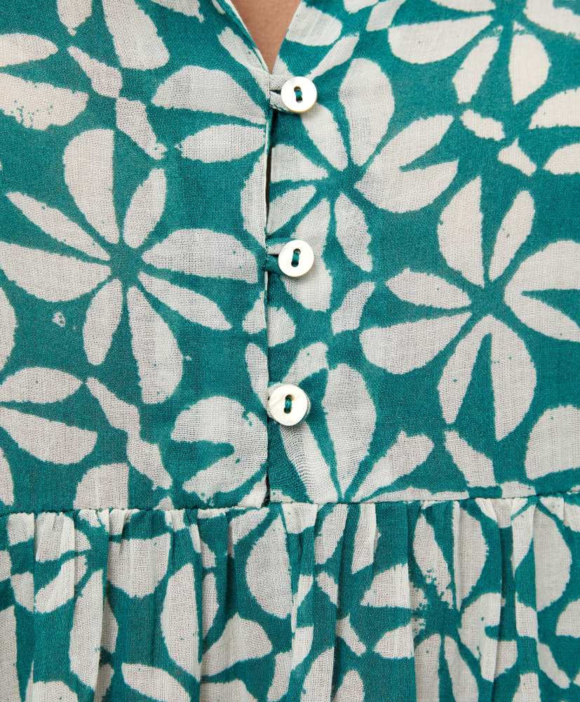 Vestido túnica, 100% algodão, estampado