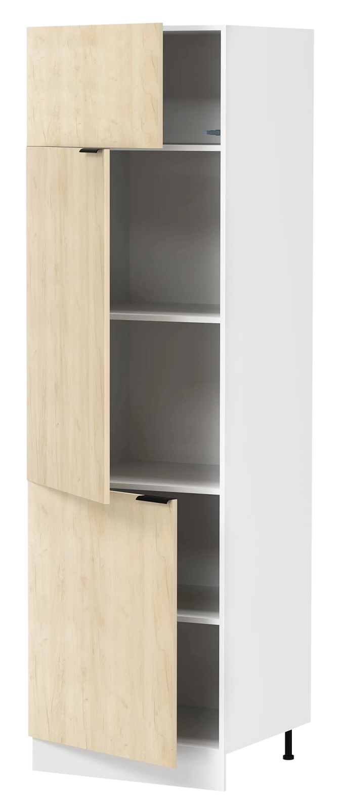 Hochschrank FASOLA - weiß - Honig Eiche - 60 cm