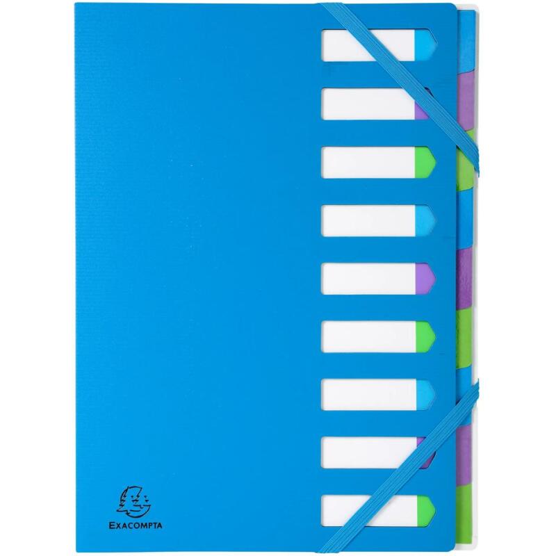 Trieur rigide HARMONIKA® Campus Neon dos extensible 9 compartiments - Bleu