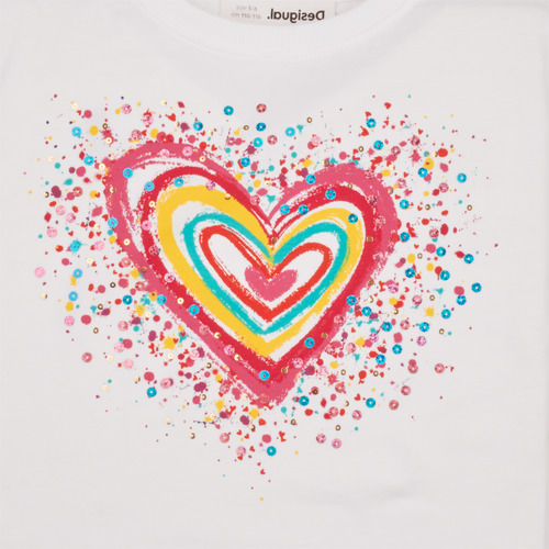 Desigual - TS_HEART - Blanc / Multicolore