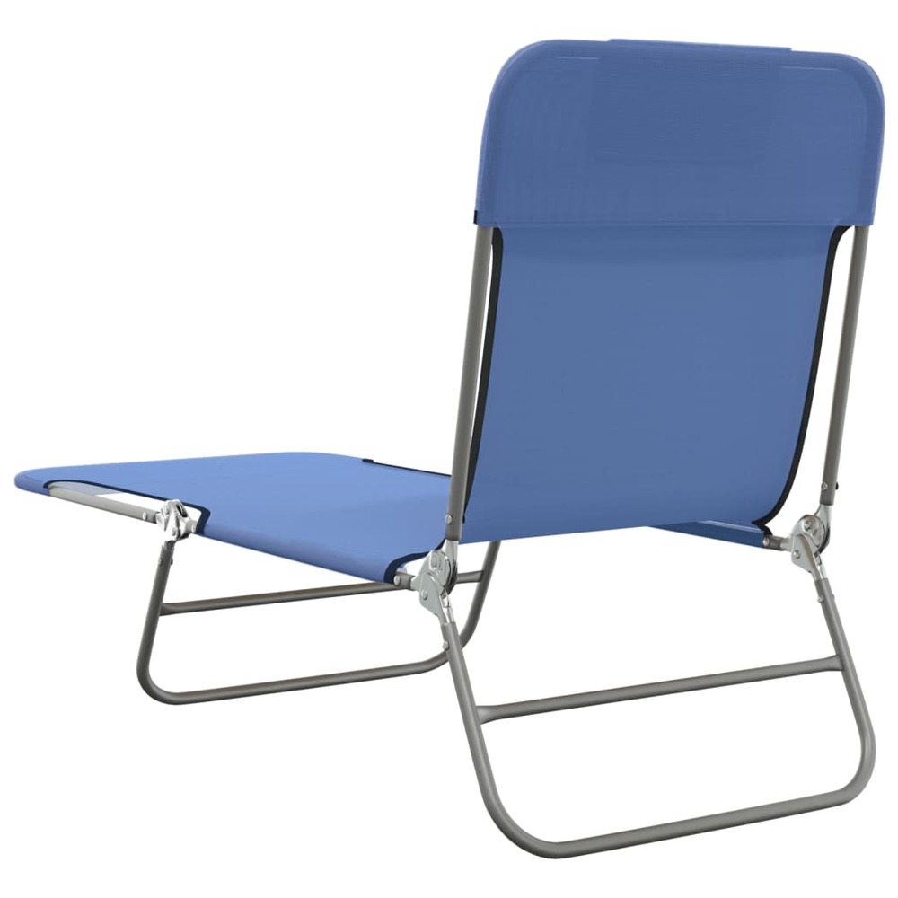 Chaises longues pliables 2 pcs bleu textilène et acier