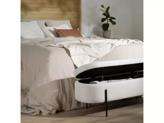 Banc tapissé Beige 120x42
