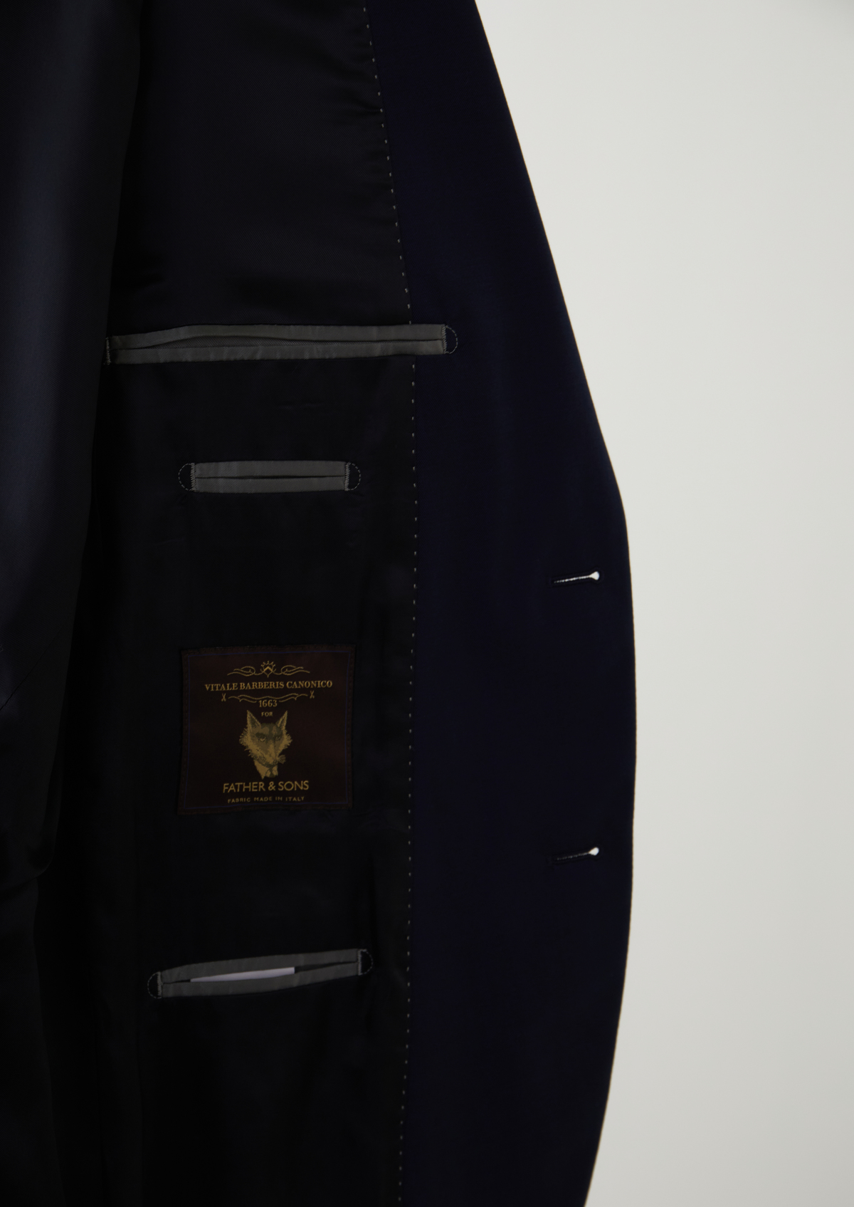 Costume 2 pièces Regular en laine Vitale Barberis Canonico unie bleu indigo