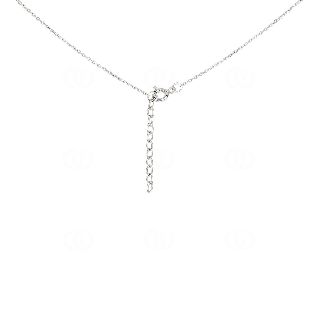 Collier mit Anhänger 925 Silber rhodiniert mit Zirkonia 43cm