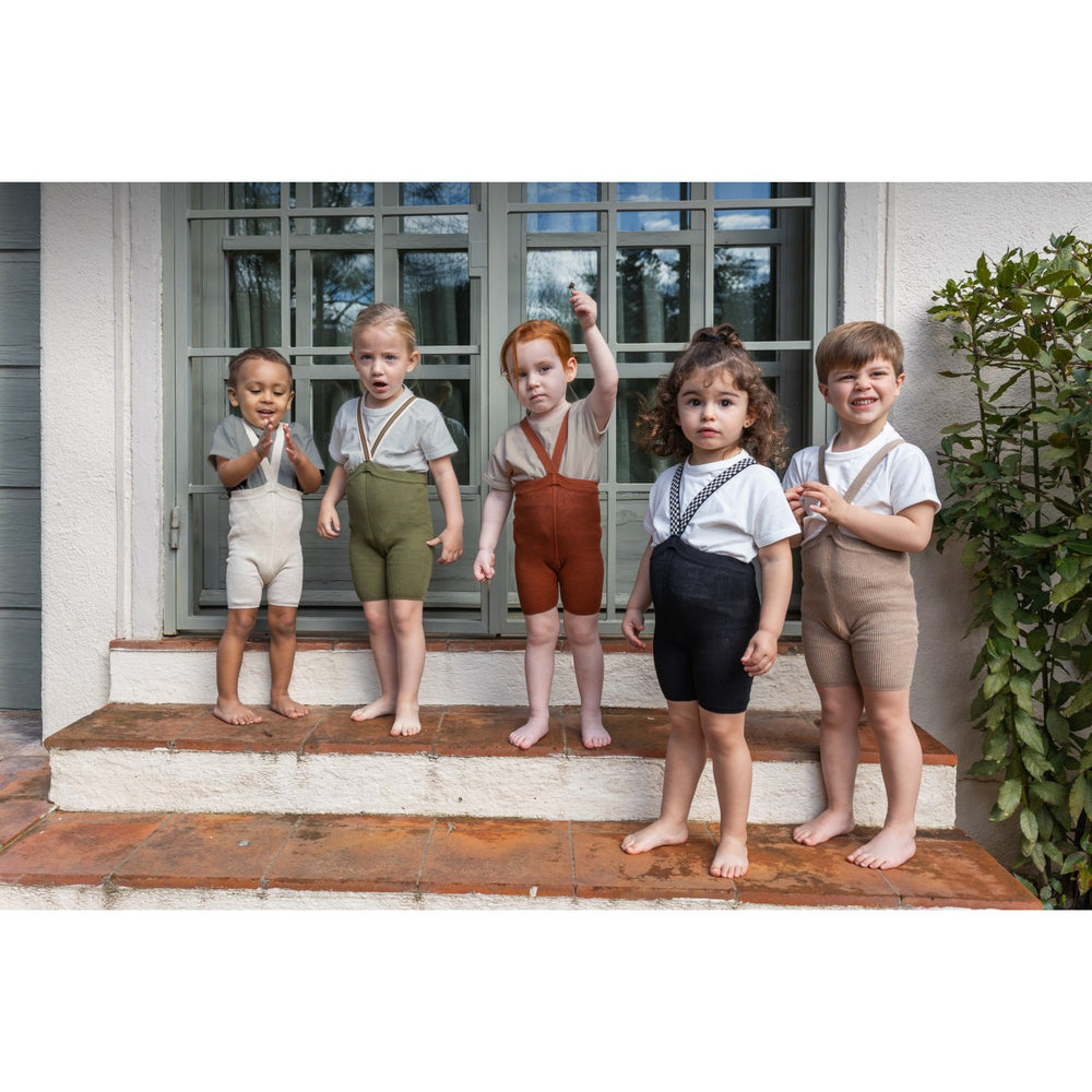 Køb Silly Silas Olive Striped Shorty Tights Med Seler
