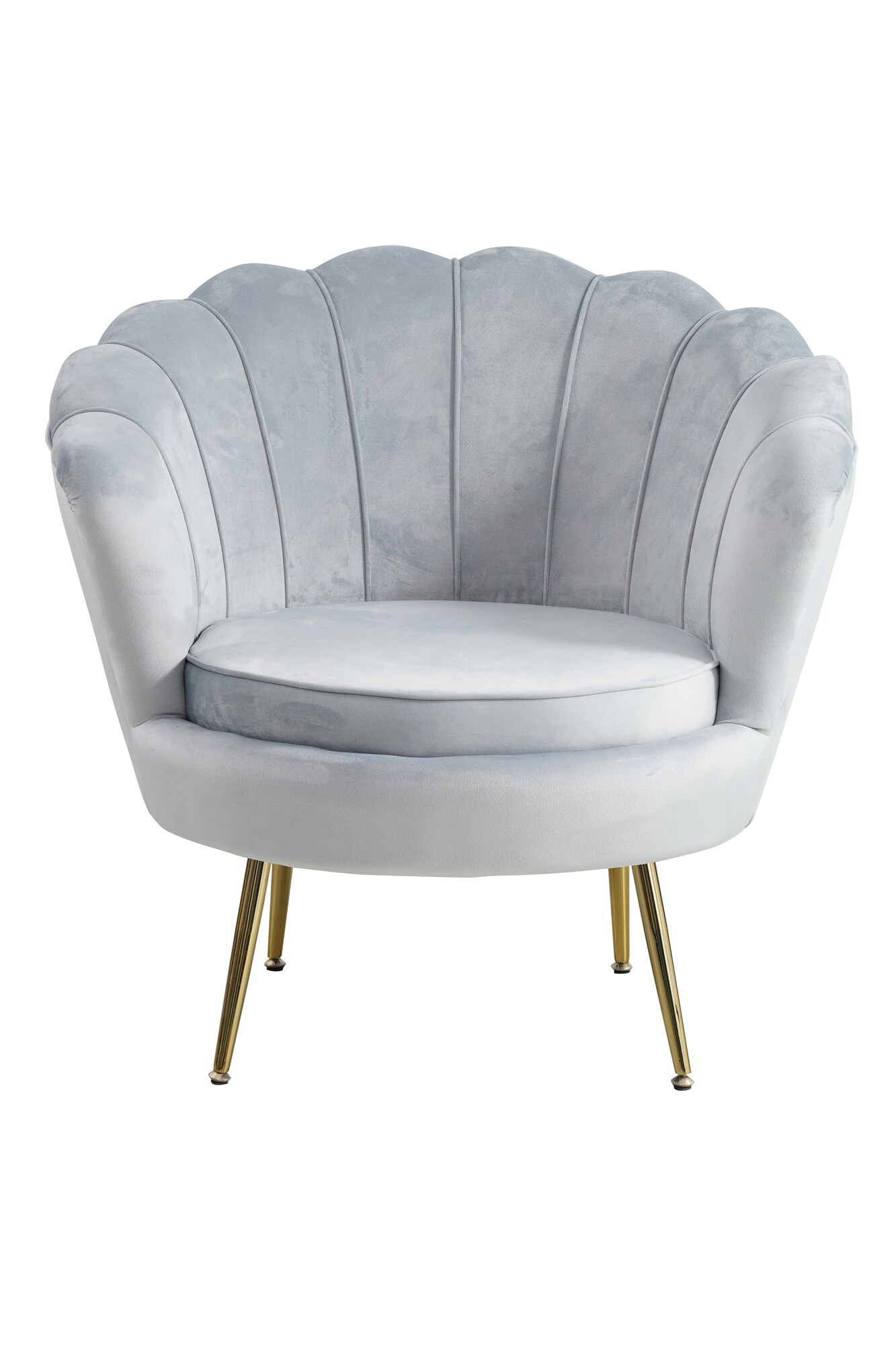 Muschelsessel Samt Hellgrau Relaxsessel Polstersessel Ohrensessel Loungesessel