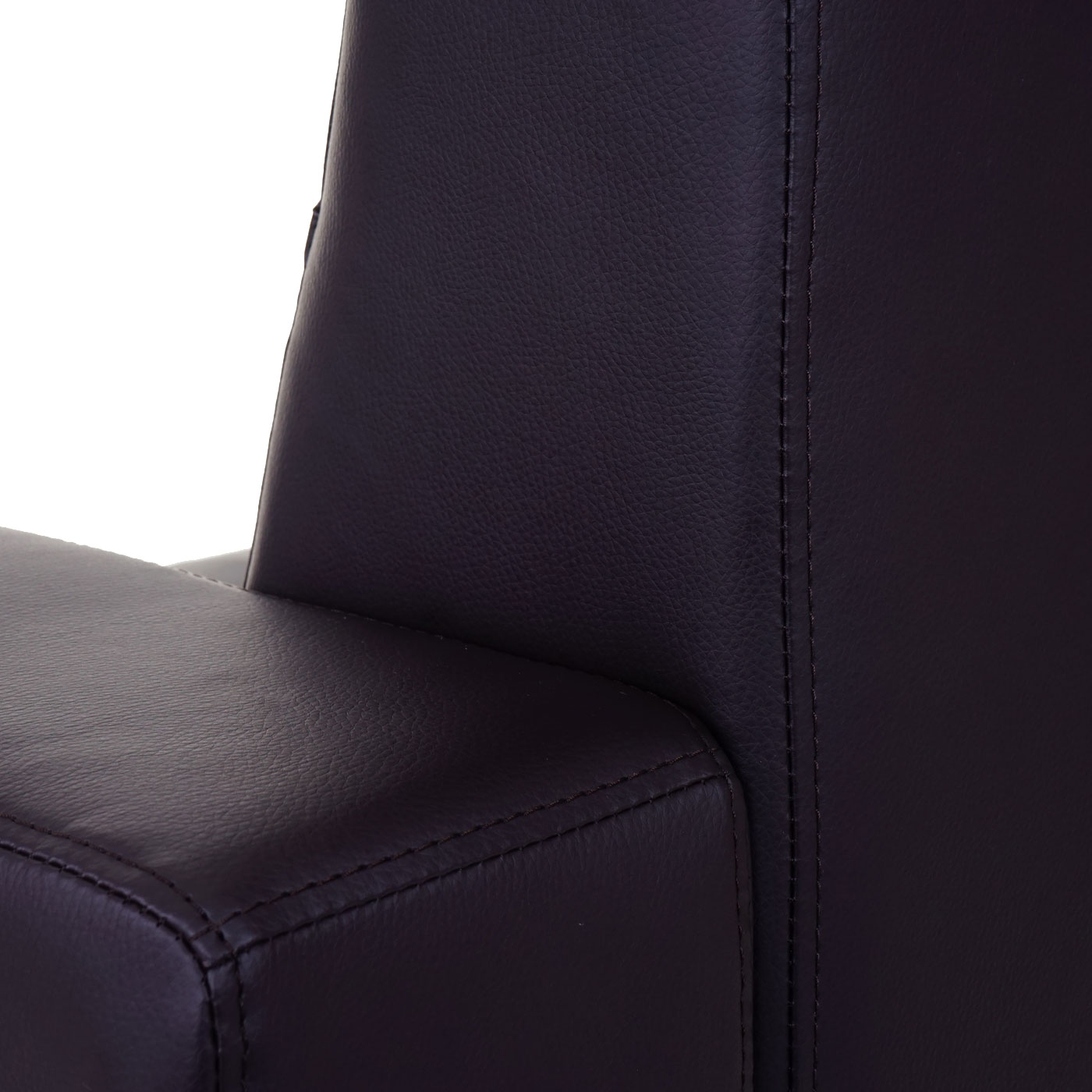 3er Sofa Pori, Couch Loungesofa, Kunstleder, Metall-Füße 180cm ~ coffee