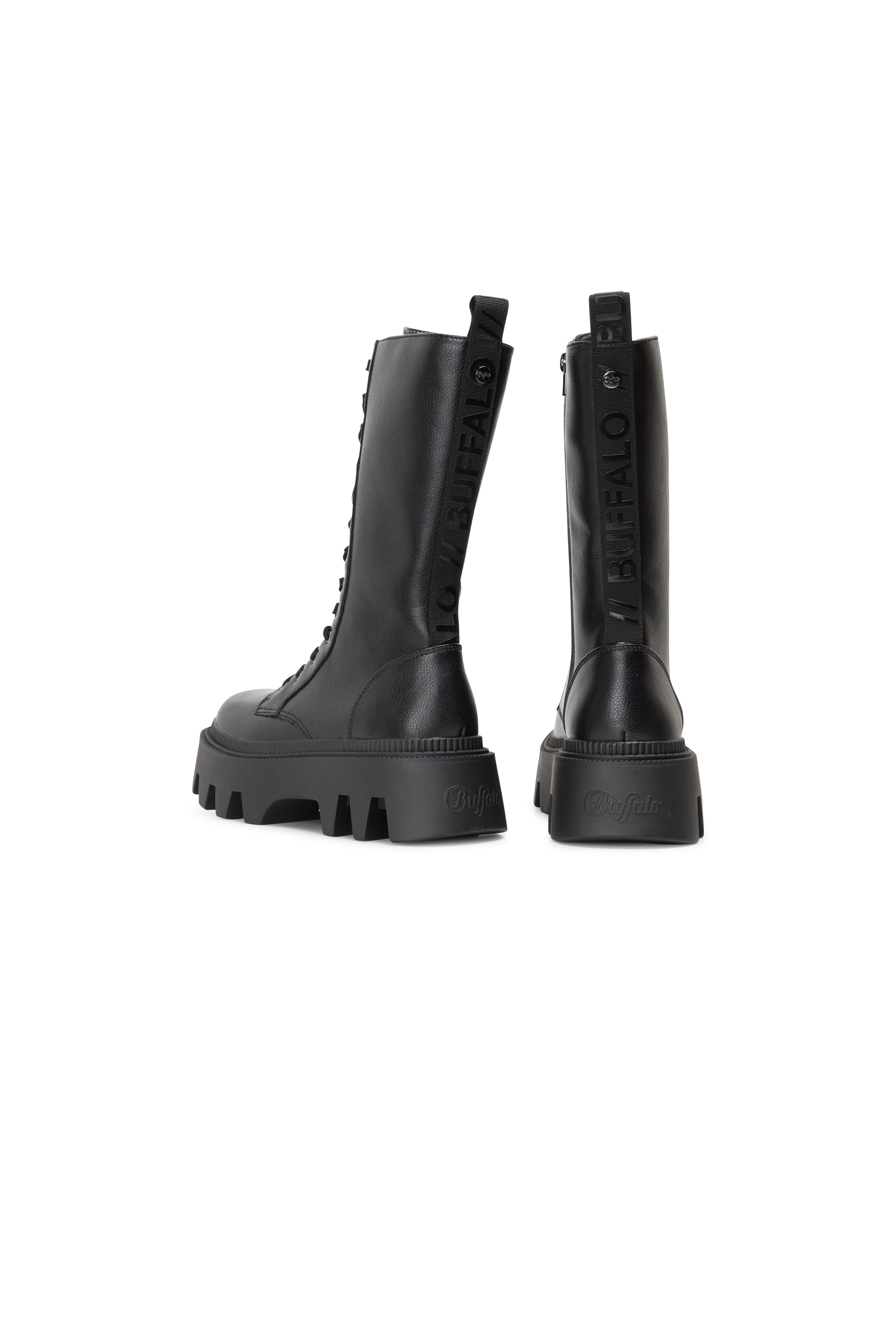BUFFALO Bottes FLORA LACEUP HI Noir