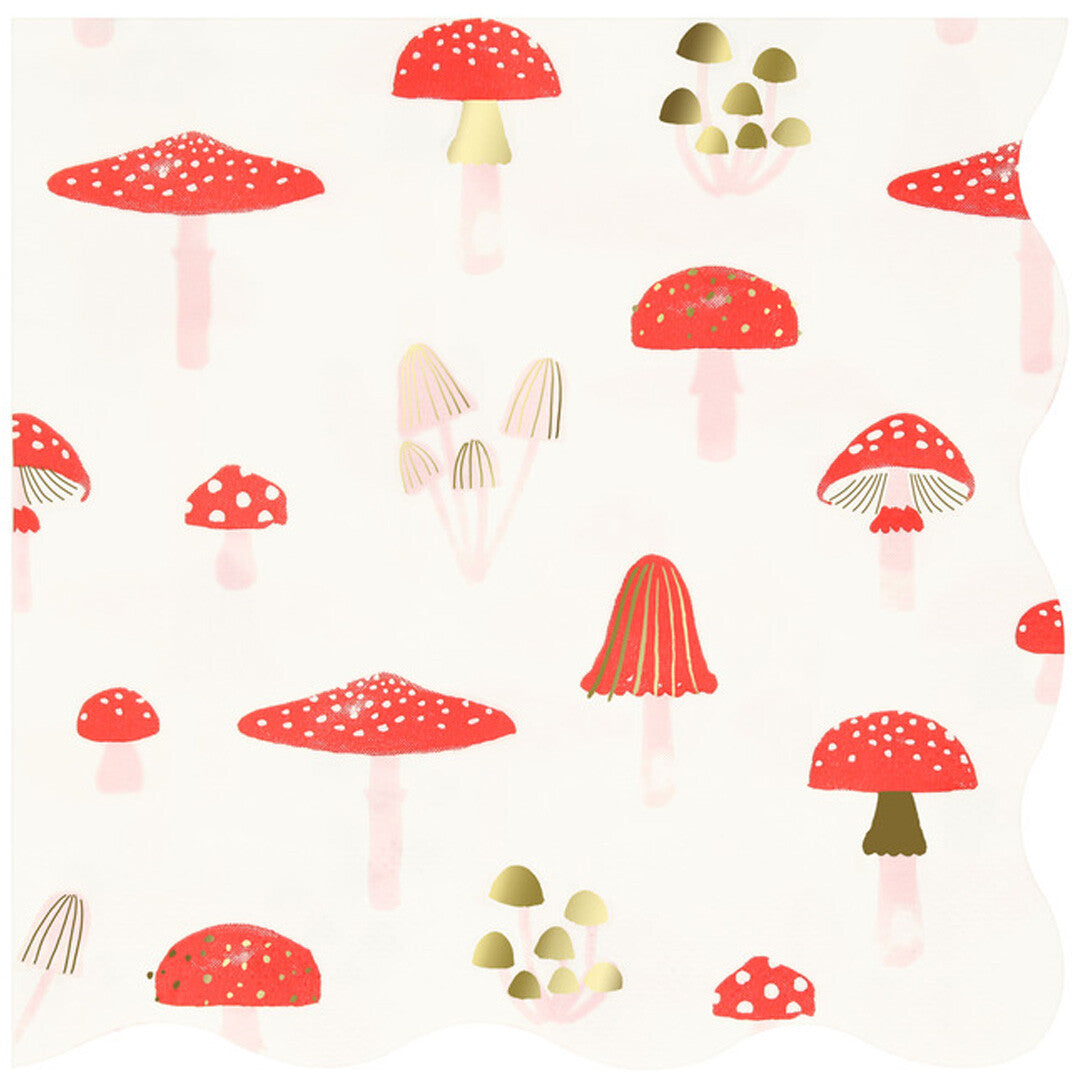 Meri meri servetten paddenstoelen - large - 16st