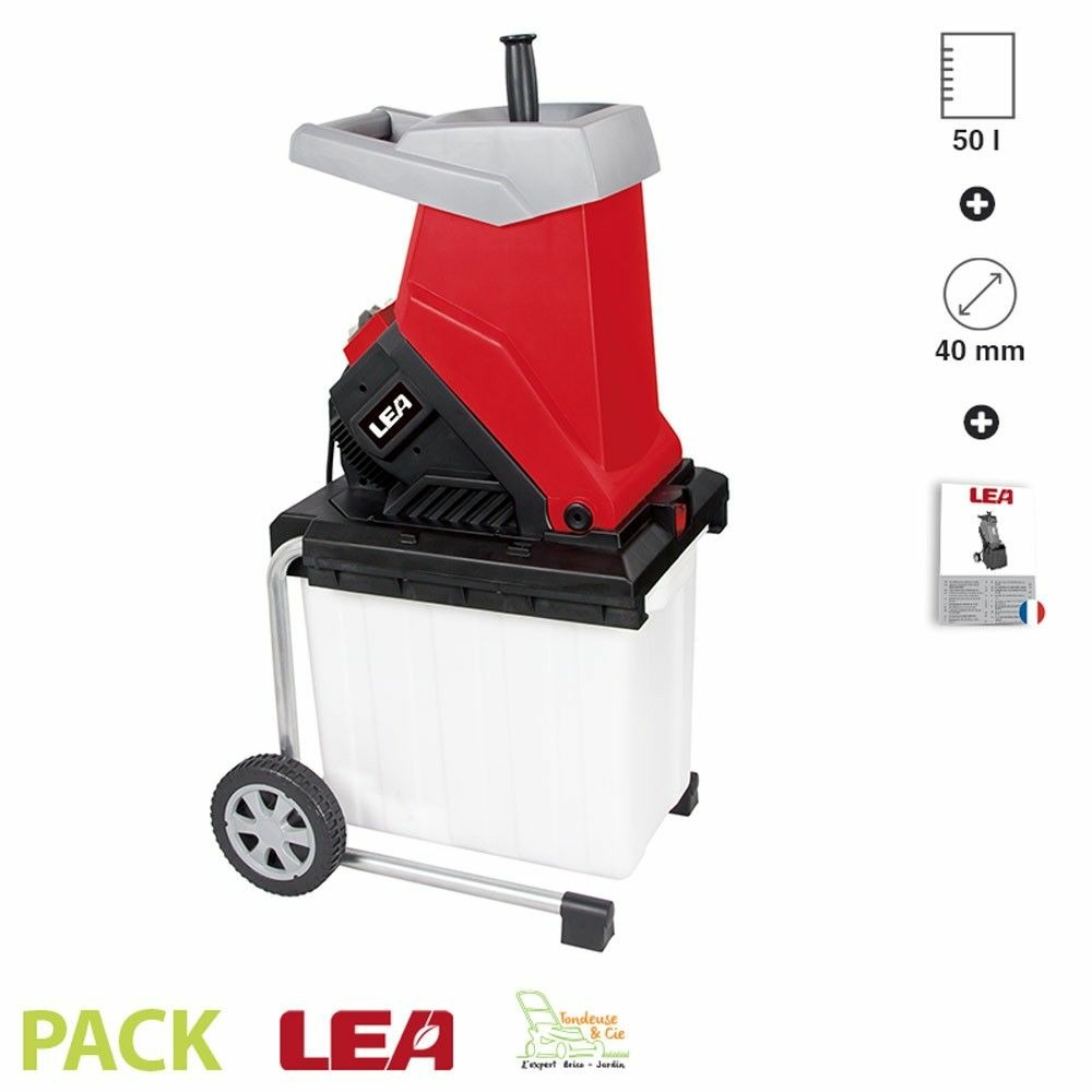 Broyeur de branches électrique 2500w coupe 40mm lea le54250-40b