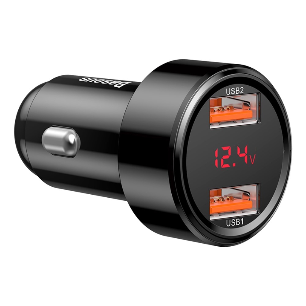 45W (6A) Universal USB Auto KFZ Ladegerät mit Digital Display   Quick Charge 3.0 - Schwarz