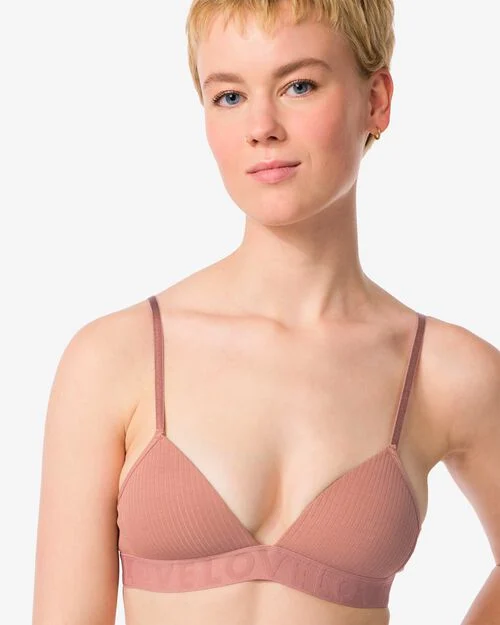 soutien-gorge préformé sans armatures marron clair