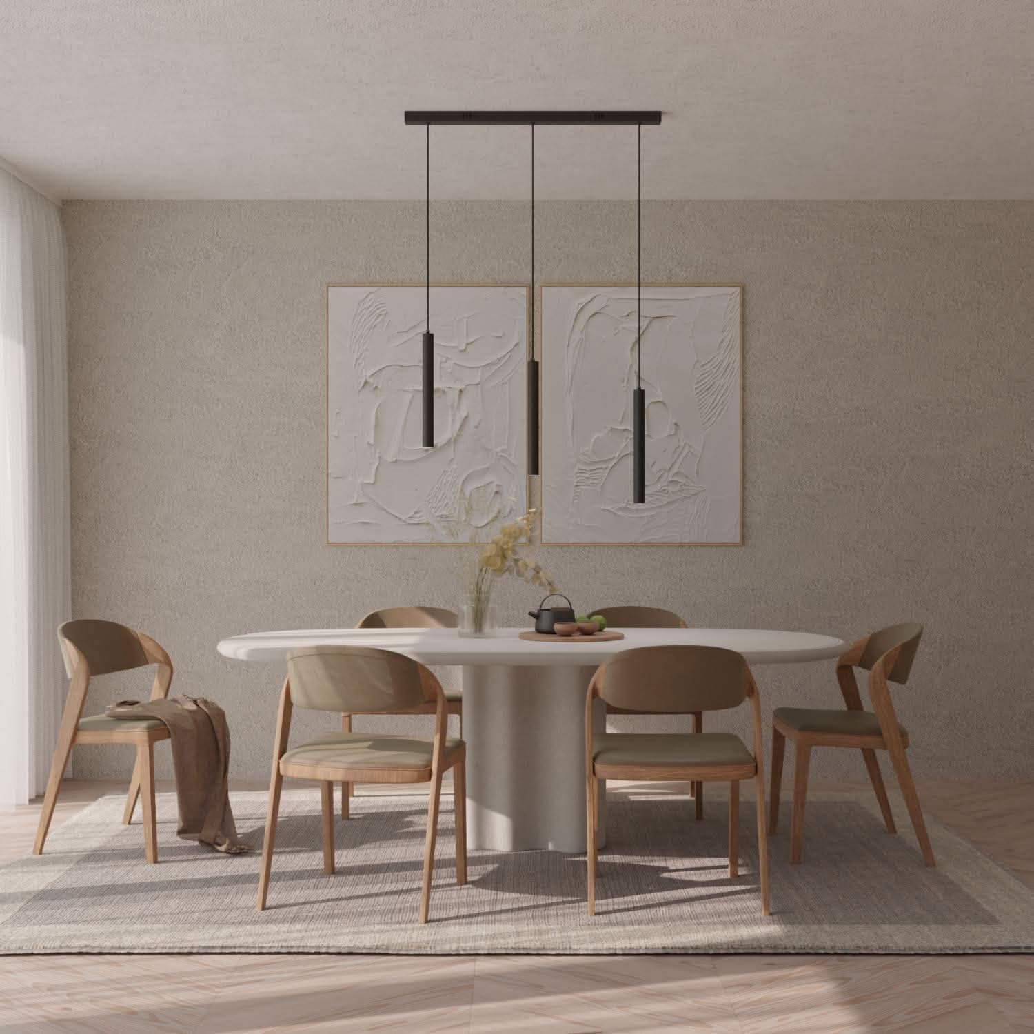 Dimmbare Pendelleuchte 'Learis', LED Deckenleuchte, moderne Hängelampe Esstisch Wohnzimmer Smart Home Alexa Google Home Tuya