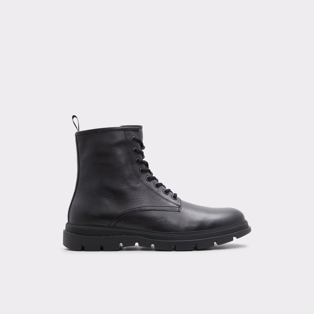 Graveldiver Black Leather Smooth Men Lace-up boots