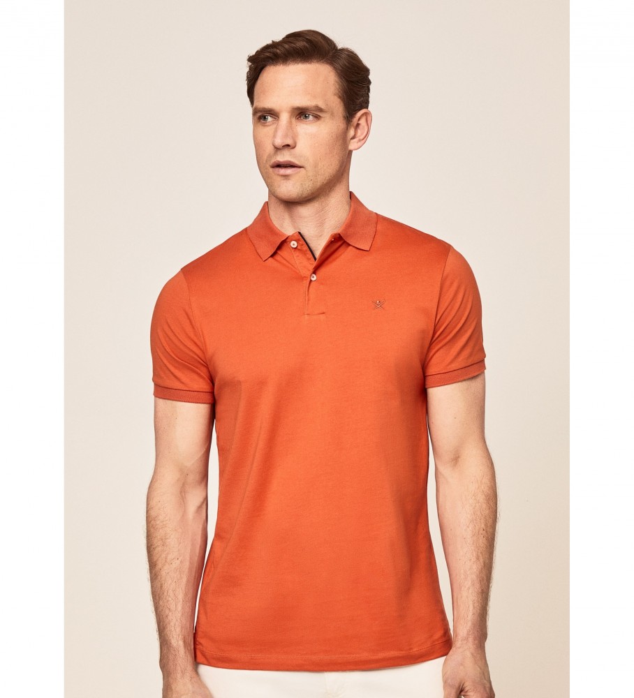 Camisa polo Hackett laranja de algodão