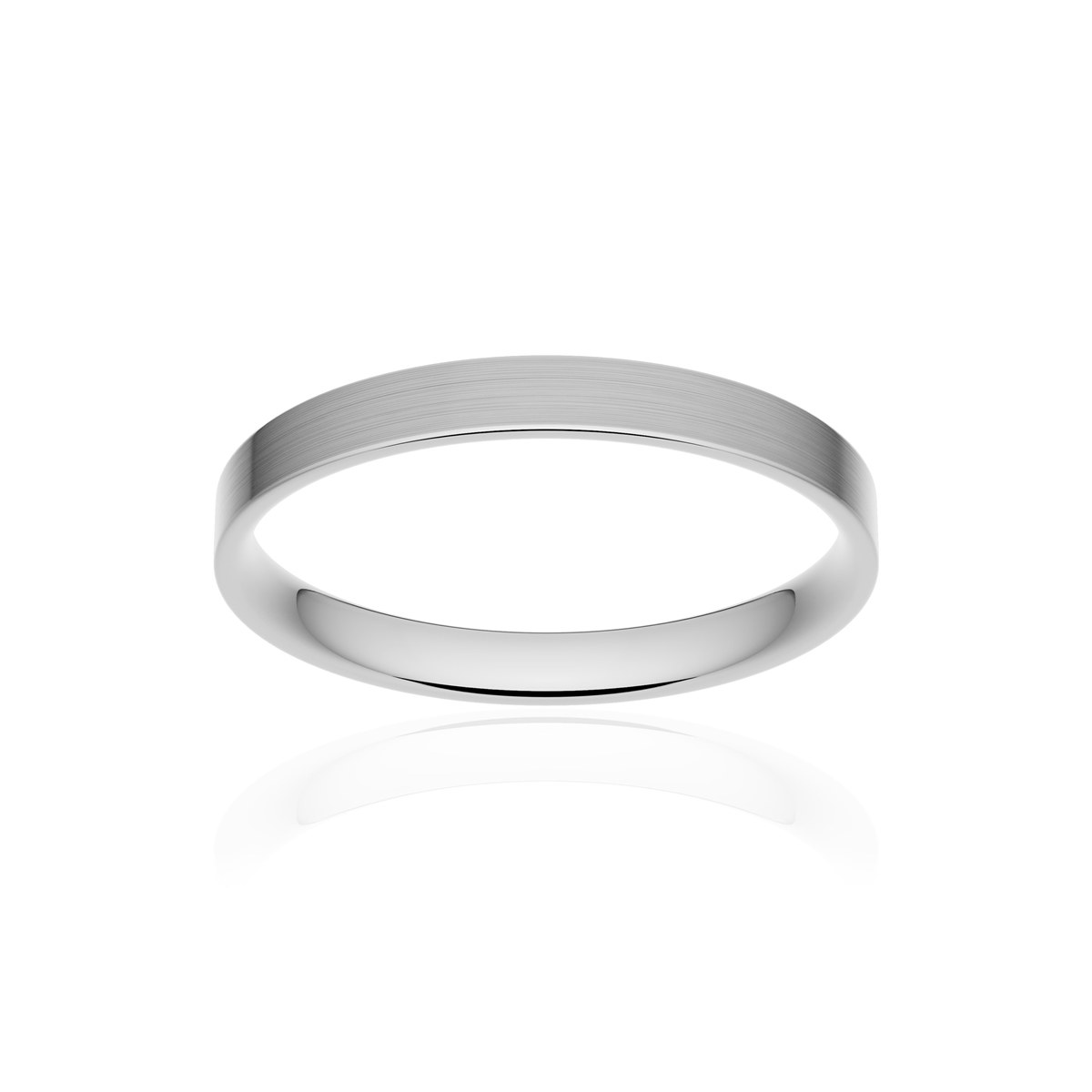 Alliance platine 950 brossé ruban plat confort 2,5 mm