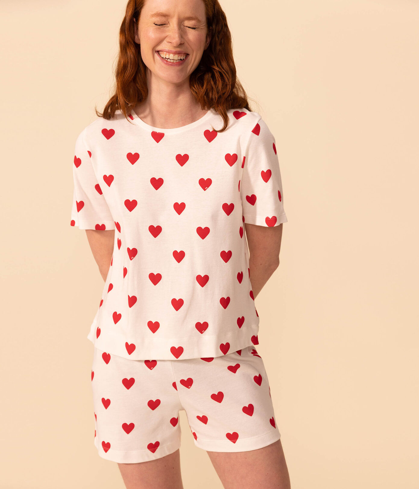 Pyjacourt cœur femme en coton