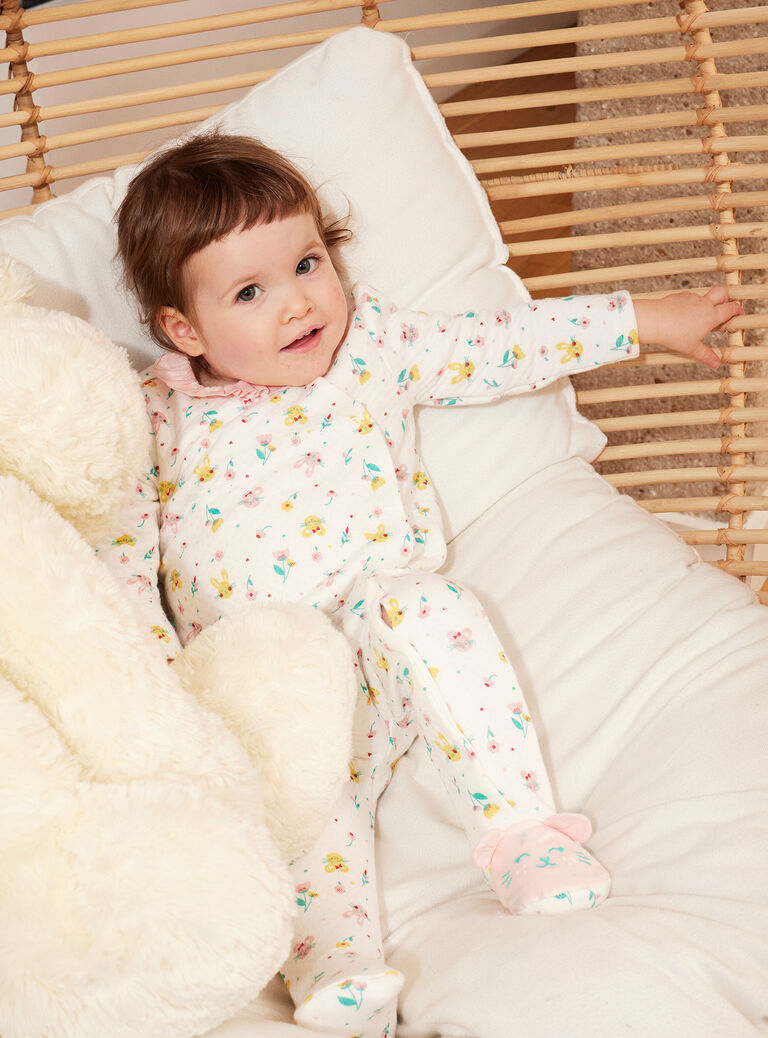 Grenouillère fantaisie en tubique pour bébé fille
