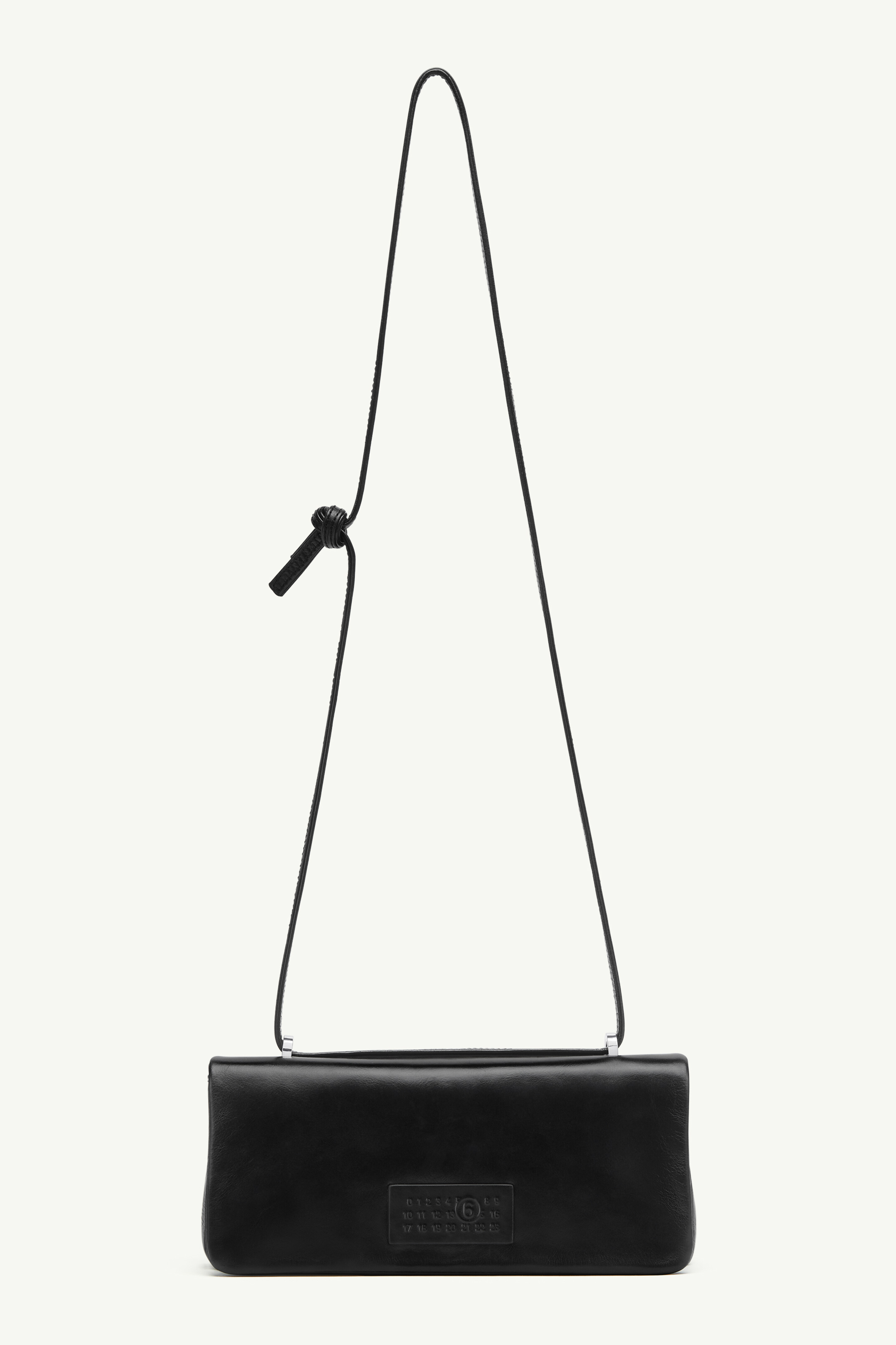Sac porté épaule Numeric en cuir avec poignée réglable | MM6 Noir