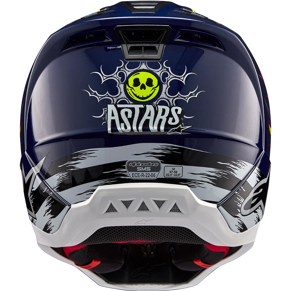 Alpinestars - Casque S-M5 Rash Navy / Jaune fluo / Brillant