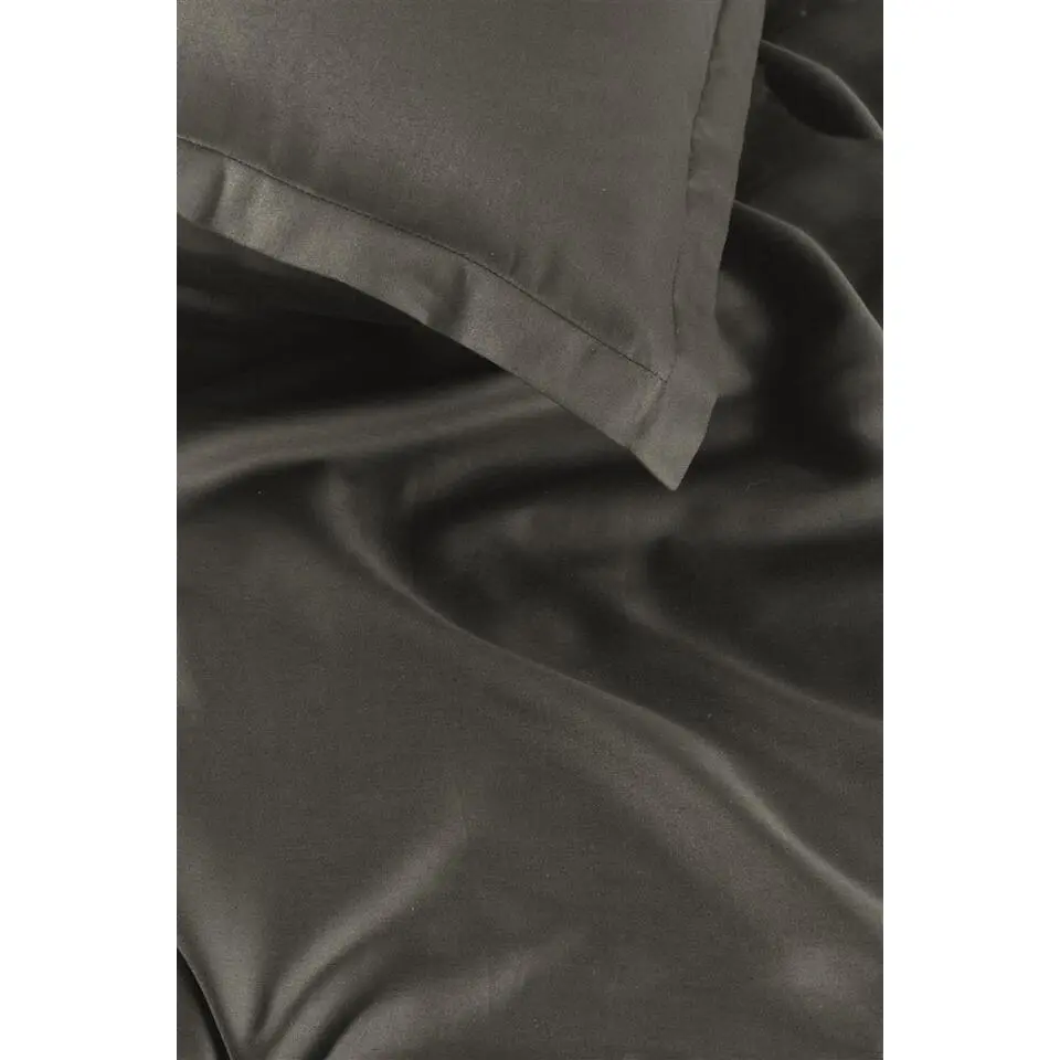 Ambiante Satin Uni dekbedovertrek - 140x200/220 - Donker Grijs