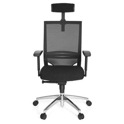 Profi Bürostuhl PORTO MAX HIGH Stoff/Netzstoff mit Armlehnen (höhenverstellbar) hjh OFFICE