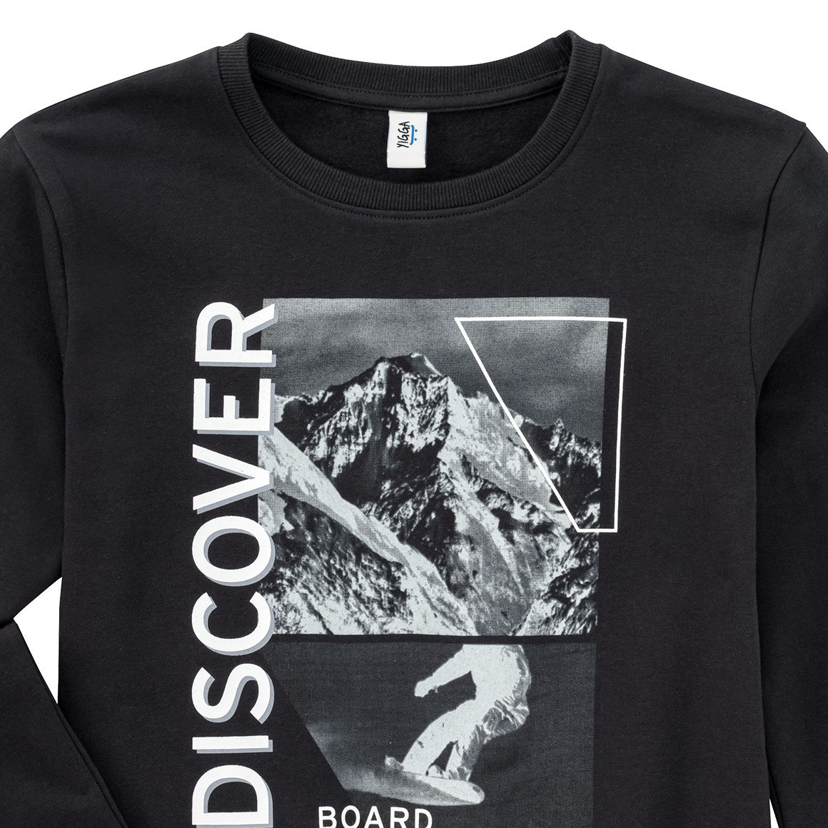 Yigga Jungen Langarmshirt mit Snowboard-Motiv dunkelgrau