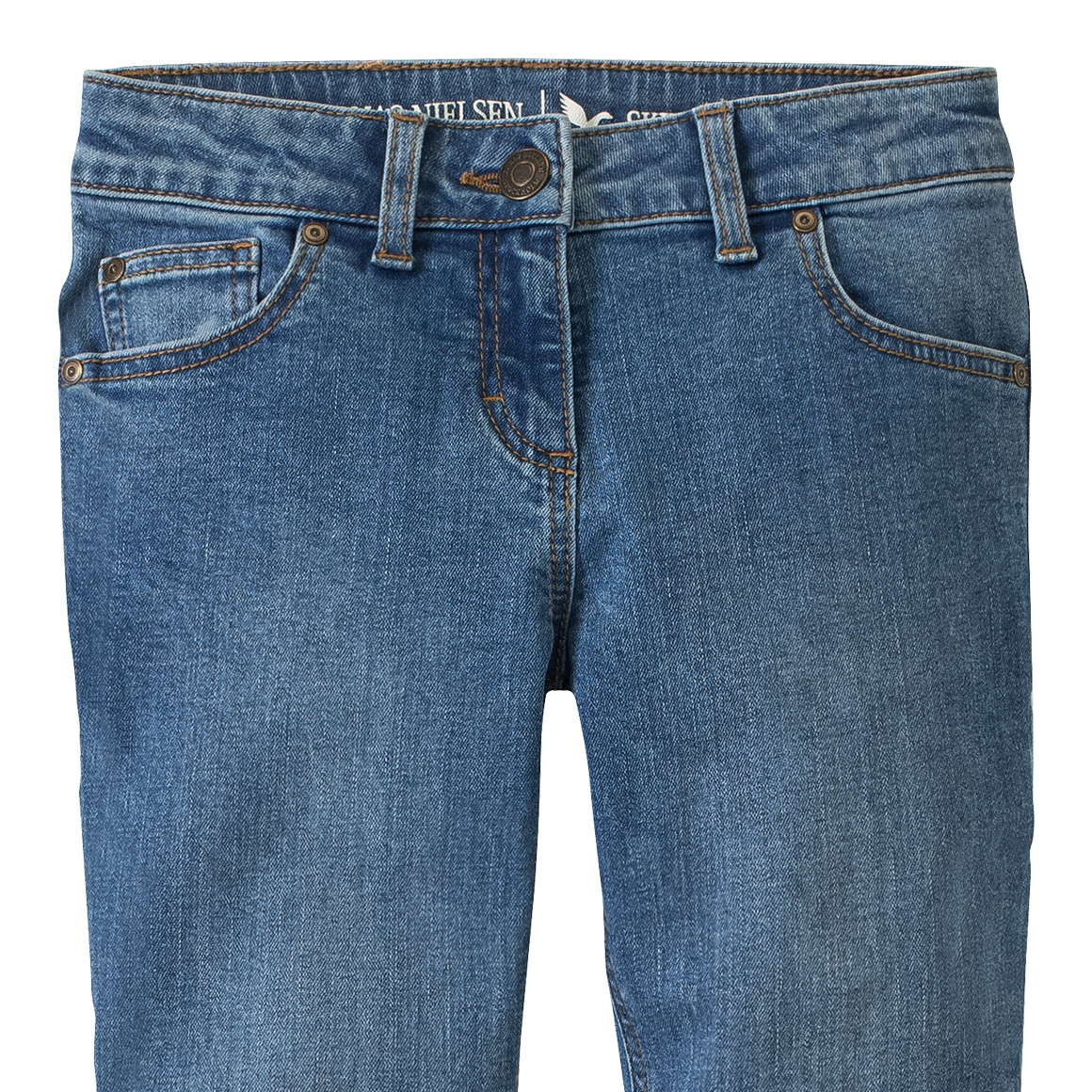 Jonas Nielsen Mädchen Skinny-Jeans mit verstellbarem Bund blau