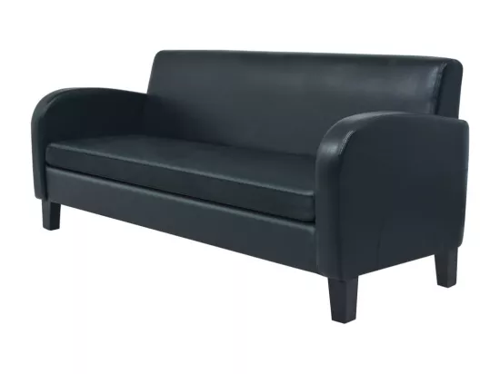 NETTLIFE Canapé à 3 places cuir synthétique noir