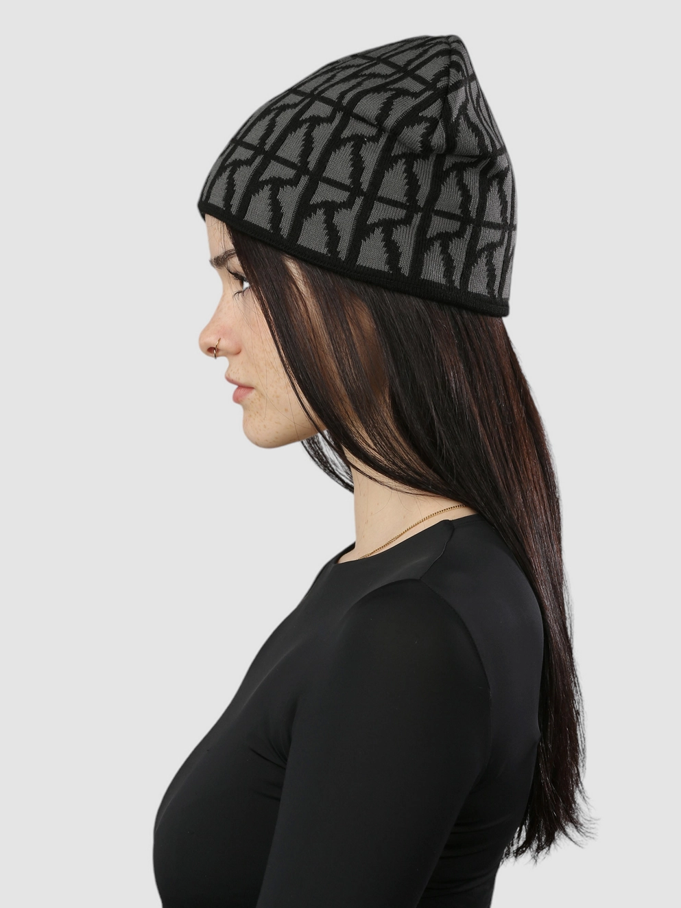 Poetic Collective Skull Beanie logo pattern