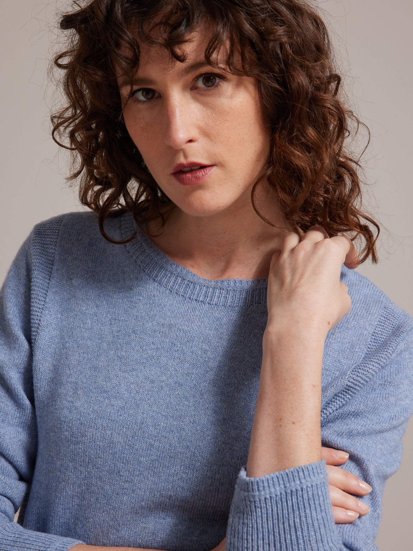 Pull col rond femme laine mérinos RWS*