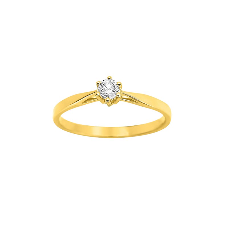 Bague Femme - Or 18 Carats - Diamant 0,14 Carats